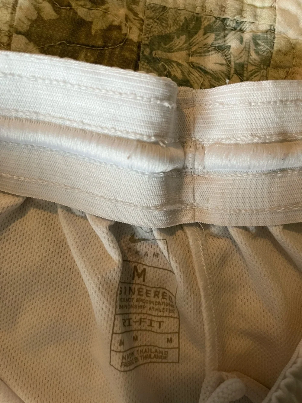 Women’s Nike White Athletic Shorts with Purple Medium